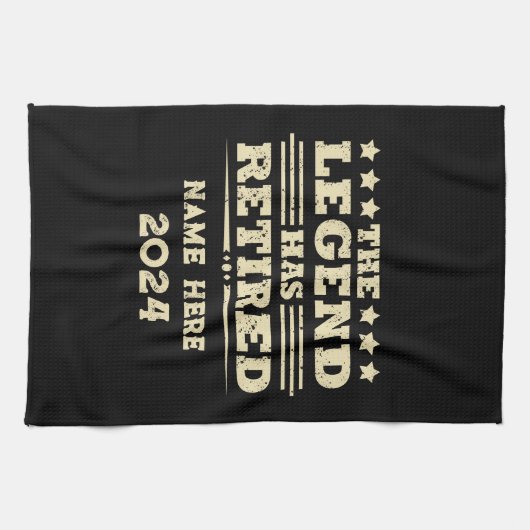 Gepersonaliseerd pensioen De legende is met pensio Theedoek (Horizontaal)