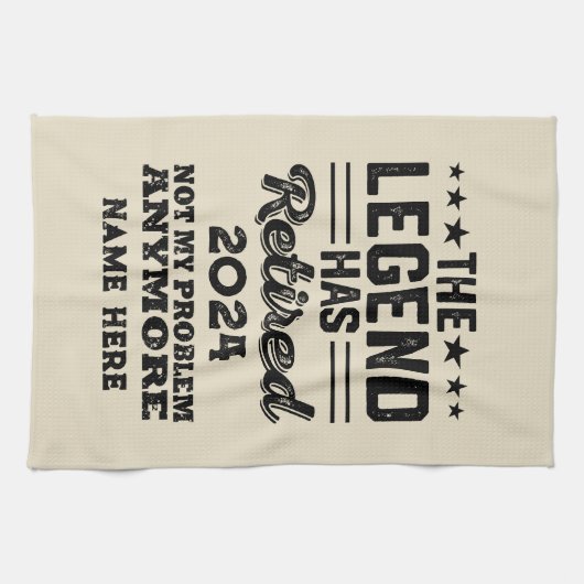 Gepersonaliseerd pensioen De legende is met pensio Theedoek (Horizontaal)