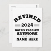 Gepersonaliseerd pensioen niet meer mijn probleem briefkaart (Voorkant / Achterkant)