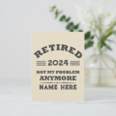 Gepersonaliseerd pensioen niet meer mijn probleem briefkaart (Staand voorkant)