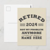 Gepersonaliseerd pensioen niet meer mijn probleem briefkaart (Voorkant / Achterkant)