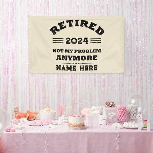 Gepersonaliseerd pensioen niet meer mijn probleem spandoek (Feest)