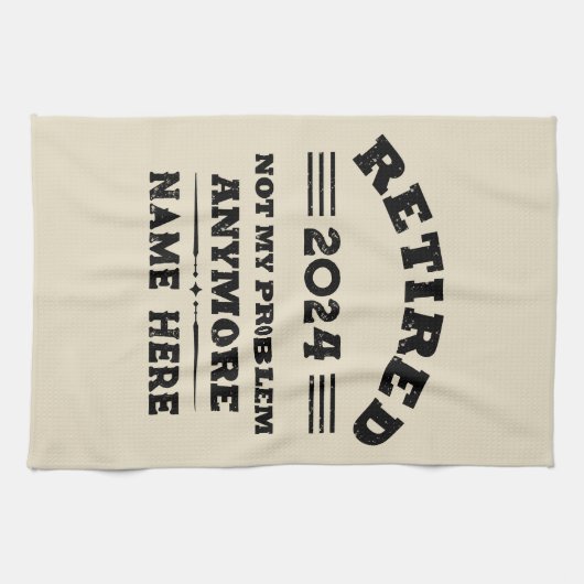 Gepersonaliseerd pensioen niet meer mijn probleem theedoek (Horizontaal)