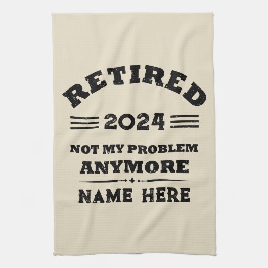 Gepersonaliseerd pensioen niet meer mijn probleem theedoek (Verticaal)