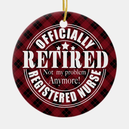 Gepersonaliseerd pensioen Plaid Christmas Keramisch Ornament (Voorkant)