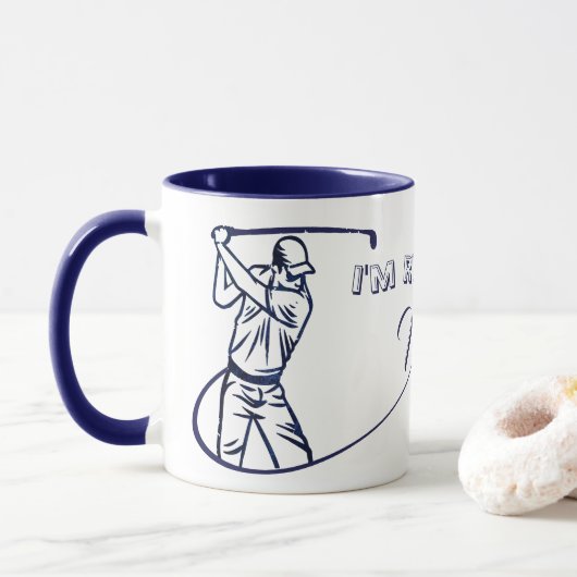 Gepersonaliseerd pensioencadeau voor een golfer mok (Met donut)