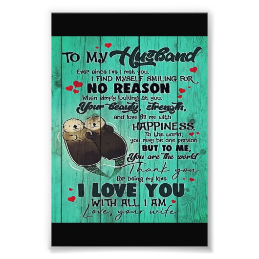 Gepersonaliseerd perfect cadeau aan mijn man brief foto afdruk (Voorkant)