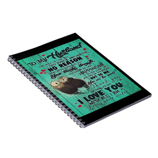 Gepersonaliseerd perfect cadeau aan mijn man brief notitieboek (Rechterzijde)