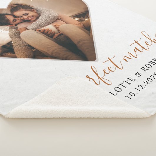 Gepersonaliseerd Perfect Match Couples Foto Script Sherpa Deken (3/4)
