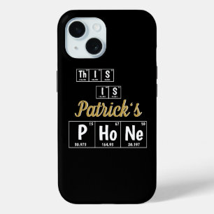 Gepersonaliseerd periodiek overzicht van elementen iPhone 15 case