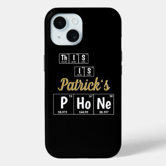 Gepersonaliseerd periodiek overzicht van elementen iPhone 15 case