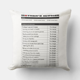 Gepersonaliseerd persoonlijke factuur voor Moederd Kussen