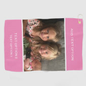 Gepersonaliseerd Persoonlijke fotoroze Golfhanddoek (Horizontaal)