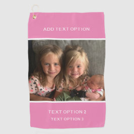 Gepersonaliseerd Persoonlijke fotoroze Golfhanddoek