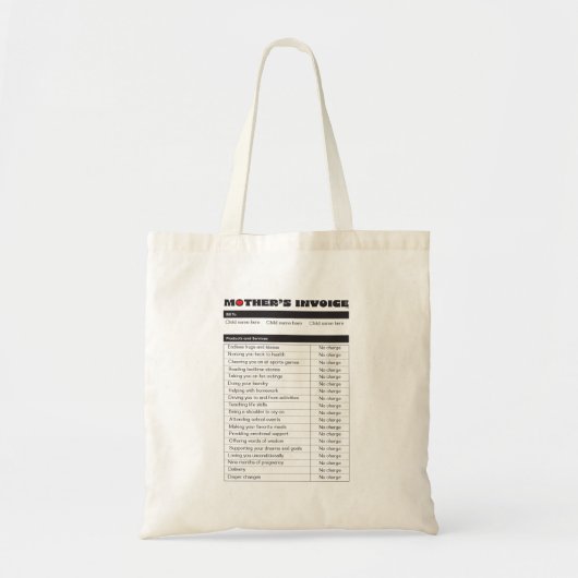 Gepersonaliseerd persoonlijke liefdesfactuur van m tote bag (Voorkant)