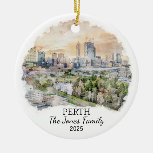Gepersonaliseerd Perth-Ornament Keramisch Ornament (Voorkant)
