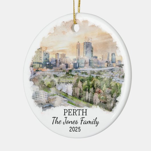 Gepersonaliseerd Perth-Ornament Keramisch Ornament (Links)