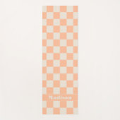 Gepersonaliseerd perzik geruit pastelpatroon yogamat (Voorkant)