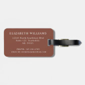 Gepersonaliseerd Perzik Roze Bruin Geruite Patroon Bagagelabel (Achterkant horizontaal)