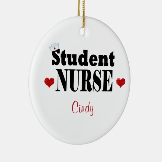 Gepersonaliseerd Pet en hart van de verpleegkundig Keramisch Ornament (Rechts)