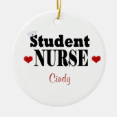Gepersonaliseerd Pet en hart van de verpleegkundig Keramisch Ornament (Voorkant)