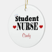 Gepersonaliseerd Pet en hart van de verpleegkundig Keramisch Ornament (Links)