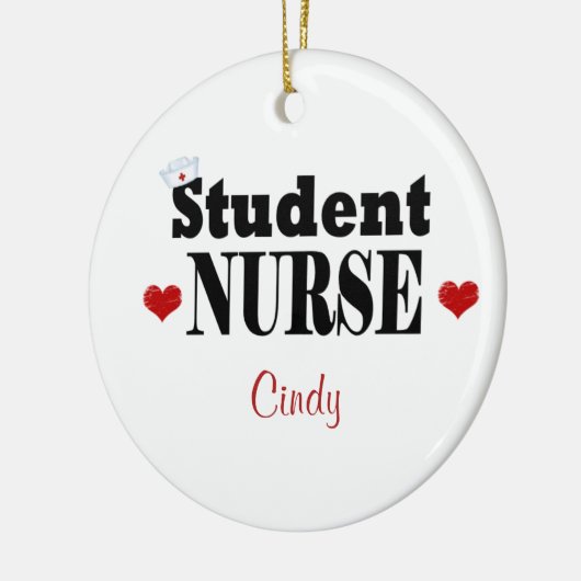 Gepersonaliseerd Pet en hart van de verpleegkundig Keramisch Ornament (Links)