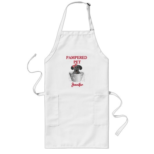 Gepersonaliseerd Pet Groomer Apron Lang Schort (Voorkant)
