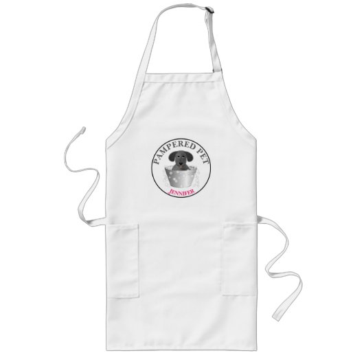 Gepersonaliseerd Pet Groomer Apron Lang Schort (Voorkant)