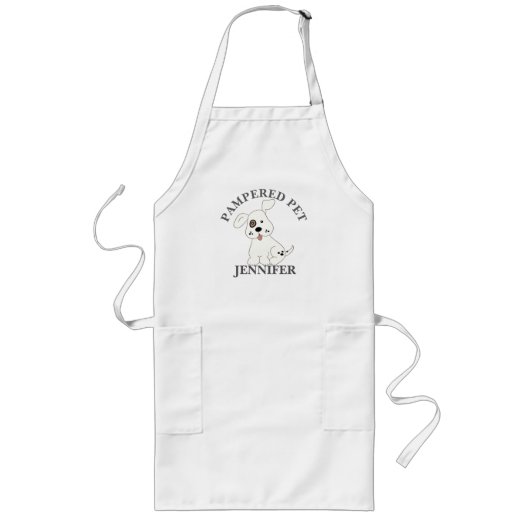 Gepersonaliseerd Pet Groomer Apron Lang Schort (Voorkant)