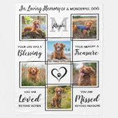 Gepersonaliseerd Pet Loss Keepomwille Pet Dog Memo Fleece Deken (Voorkant)