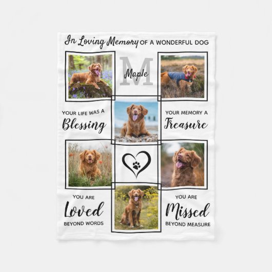 Gepersonaliseerd Pet Loss Keepomwille Pet Memorial Fleece Deken (Voorkant)