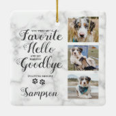Gepersonaliseerd Pet Memorial Foto Collage Pet Los Keramisch Ornament (Achterkant)