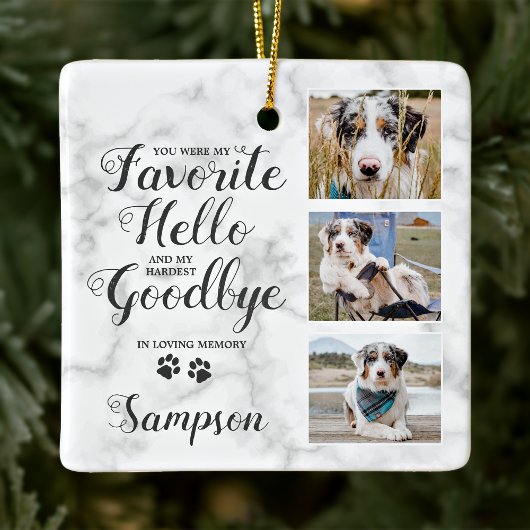 Gepersonaliseerd Pet Memorial Foto Collage Pet Los Keramisch Ornament