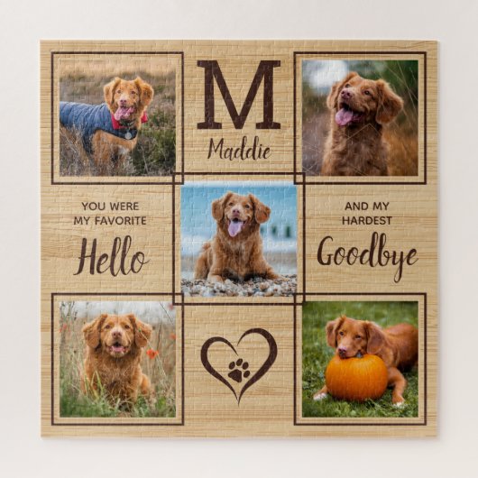 Gepersonaliseerd Pet Memorial Pet Loss 5 Foto Coll Legpuzzel (Verticaal)