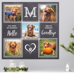 Gepersonaliseerd Pet Memorial Pet Loss Foto Collag Canvas Afdruk
