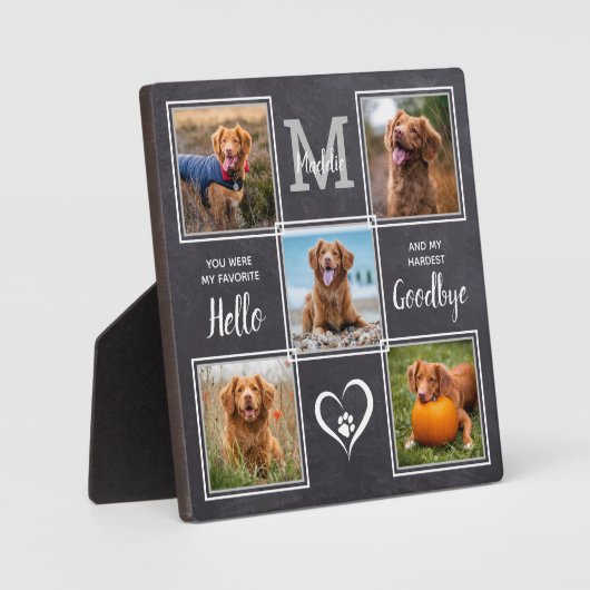 Gepersonaliseerd Pet Memorial Pet Loss Foto Collag Fotoplaat (Voorkant)