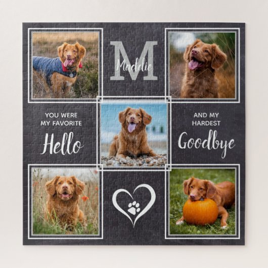Gepersonaliseerd Pet Memorial Pet Loss Foto Collag Legpuzzel (Verticaal)