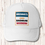 Gepersonaliseerd Pet | Universeel vrijgezellenweek<br><div class="desc">Gepersonaliseerd Pet | Universal Bachelor Weekend Gepersonaliseerde petten zijn de perfecte souvenirs voor je vrienden om je speciale dag te herinneren. Proost op een leuk en gedenkwaardig vrijgezellenfeest! Voeg uw aangepaste formulering toe aan dit ontwerp door de vakken "Deze ontwerp-sjabloon bewerken" aan de rechterkant van het item te gebruiken, of...</div>
