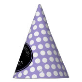 Gepersonaliseerd Pet van de Paarse en Witte Polka  Feesthoedjes (Rechts)
