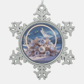 Gepersonaliseerd Pewter Snowflake Ornament (Voorkant)