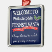 Gepersonaliseerd Philadelphia PA kerstversier Metalen Ornament (Links)