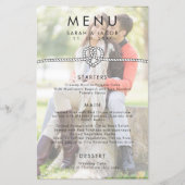 Gepersonaliseerd Photo Rope Heart Wedding Menu (Voorkant)