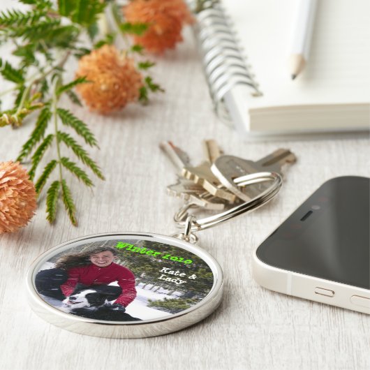 Gepersonaliseerd Photo Sleutelhanger Sterling Silv (Zijkant)