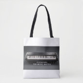 Gepersonaliseerd pianotoetsenbord tote bag (Voorkant)