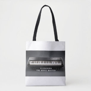 Gepersonaliseerd pianotoetsenbord tote bag