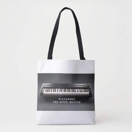 Gepersonaliseerd pianotoetsenbord tote bag (Voorkant)