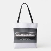 Gepersonaliseerd pianotoetsenbord tote bag (Achterkant)