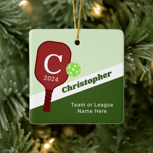 Gepersonaliseerd pickleball-Ornament Keramisch Ornament (Boom)