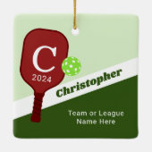 Gepersonaliseerd pickleball-Ornament Keramisch Ornament (Achterkant)